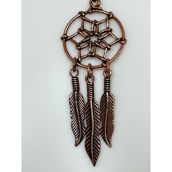 Dreamcatcher Fashion Necklace Women 20” Chain 2” pendant Rose Gold/Copper Color - Picture 4 of 10